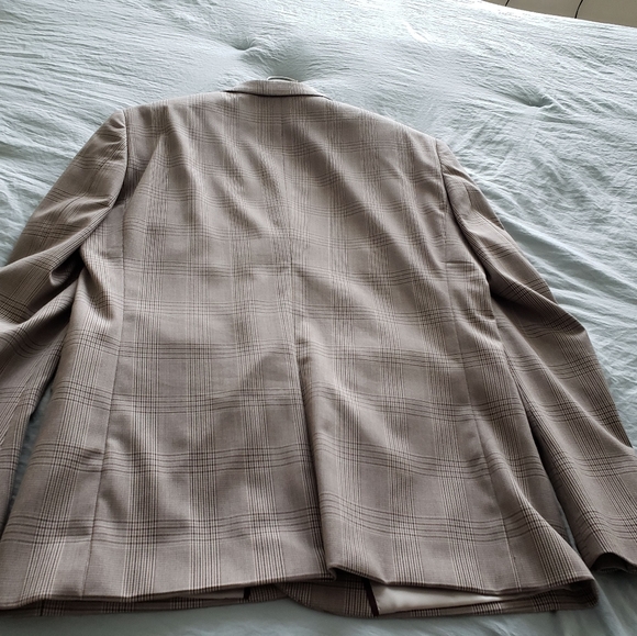 H&M beige plaid blazer 40R - Picture 3 of 4